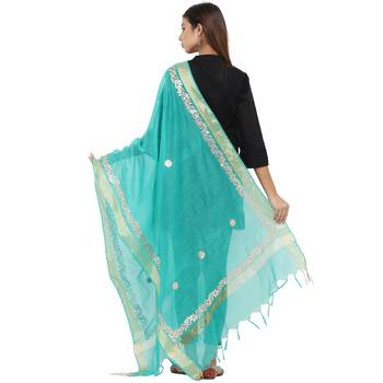 Green Chanderi Gota Patti dupatta 2