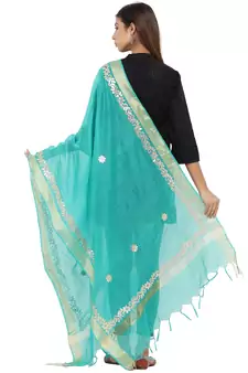 Green Chanderi Gota Patti dupatta