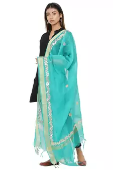 Green Chanderi Gota Patti dupatta