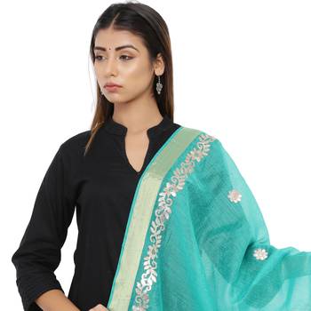 Green Chanderi Gota Patti dupatta 4