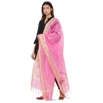 Pink Chanderi Gota Patti dupatta 3