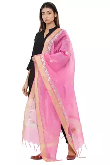 Pink Chanderi Gota Patti dupatta