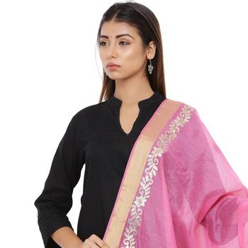 Pink Chanderi Gota Patti dupatta 4