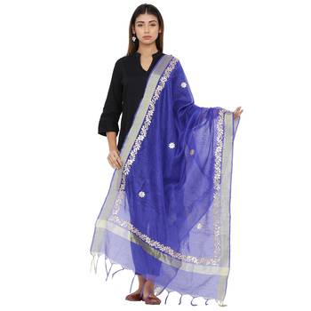 Blue Chanderi Gota Patti dupatta 1