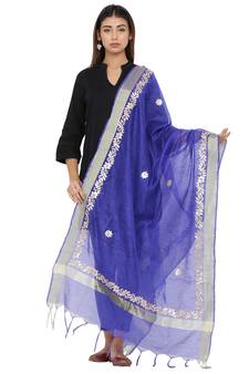 Blue Chanderi Gota Patti dupatta