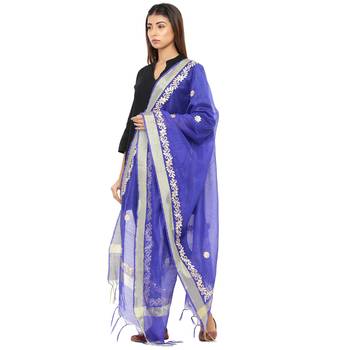 Blue Chanderi Gota Patti dupatta 2