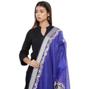 Blue Chanderi Gota Patti dupatta 3