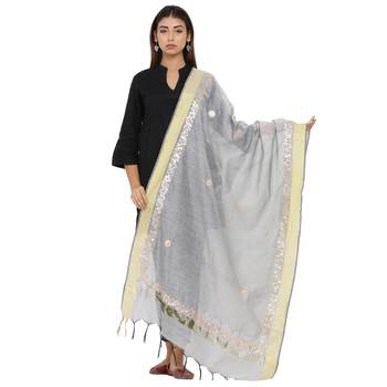 Silver Chanderi Gota Patti dupatta 1