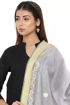 Silver Chanderi Gota Patti dupatta