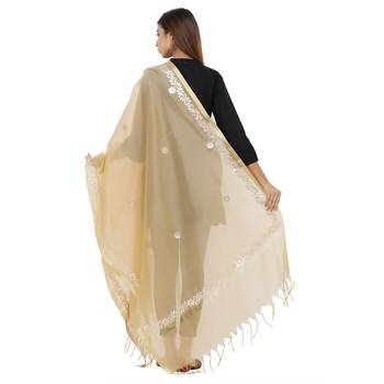 Beige Chanderi Gota Patti dupatta 2