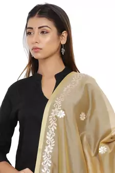 Beige Chanderi Gota Patti dupatta