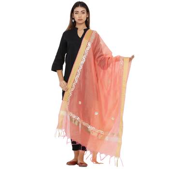Pink Chanderi Gota Patti dupatta 1