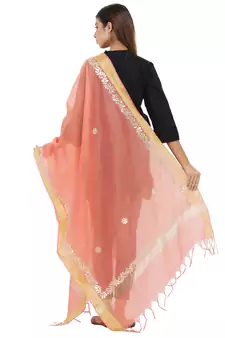 Pink Chanderi Gota Patti dupatta