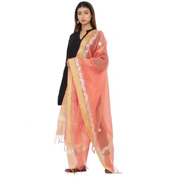 Pink Chanderi Gota Patti dupatta 3