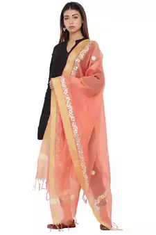 Pink Chanderi Gota Patti dupatta