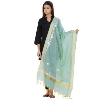 Green Chanderi Gota Patti dupatta 1