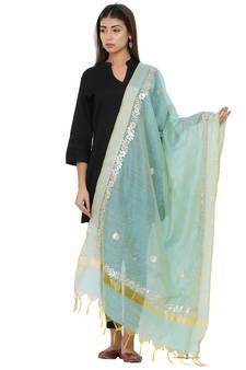 Green Chanderi Gota Patti dupatta