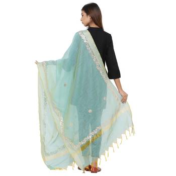 Green Chanderi Gota Patti dupatta 2
