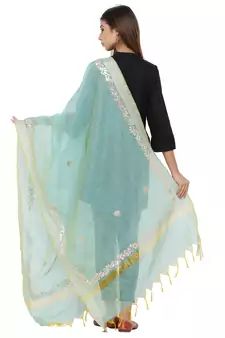 Green Chanderi Gota Patti dupatta