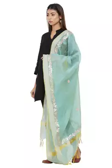 Green Chanderi Gota Patti dupatta