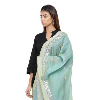 Green Chanderi Gota Patti dupatta 4