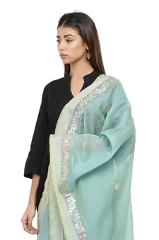 Green Chanderi Gota Patti dupatta