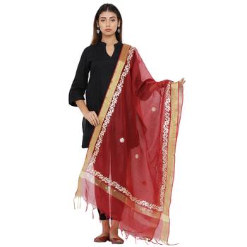 Red Chanderi Gota Patti dupatta 1