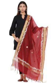 Red Chanderi Gota Patti dupatta