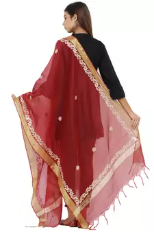 Red Chanderi Gota Patti dupatta