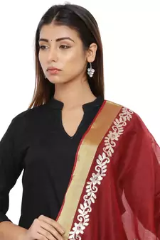 Red Chanderi Gota Patti dupatta
