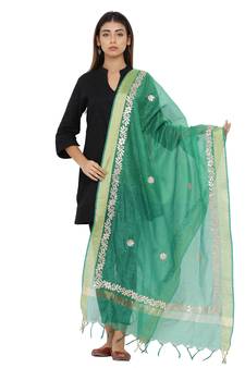 Green Chanderi Gota Patti dupatta