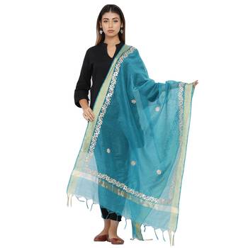 Green Chanderi Gota Patti dupatta 1