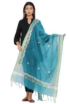 Green Chanderi Gota Patti dupatta