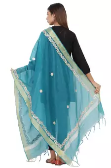 Green Chanderi Gota Patti dupatta