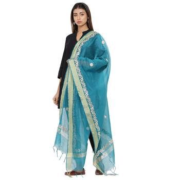 Green Chanderi Gota Patti dupatta 3