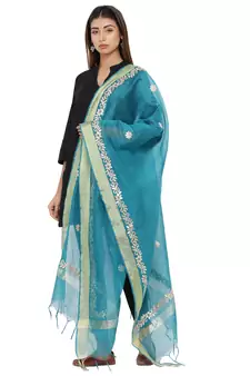 Green Chanderi Gota Patti dupatta