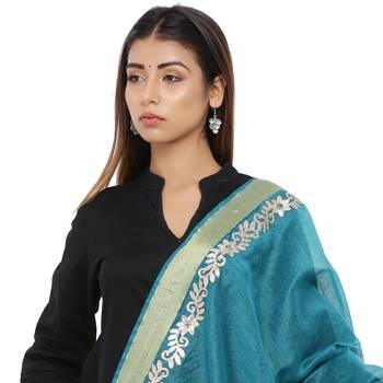 Green Chanderi Gota Patti dupatta 4