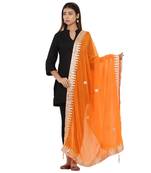 Orange Poly Chiffon Gota Patti Work Dupatta