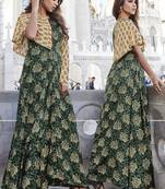 Multi Color Japan Satin Printed Long Designer Kurti