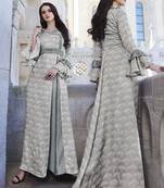 Multi Color Japan Satin Printed Long Designer Kurti