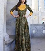 Multi Color Japan Satin Printed Long Designer Kurti