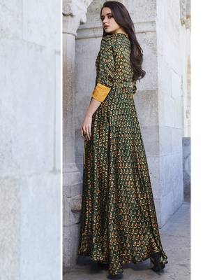 Multi Color Japan Satin Printed Long Designer Kurti 2