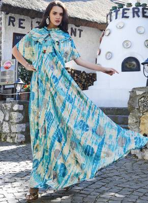 Multi Color Japan Satin Printed Long Designer Kurti 1