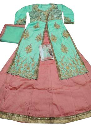 Sea Green Embroidered Bhagalpuri Silk Salwar 3