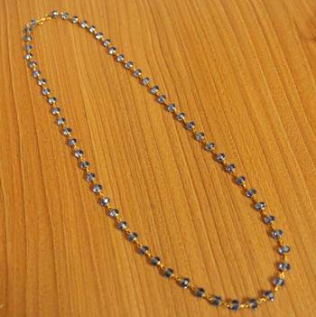Blue Swarowski Crystal Single Line Necklace Set 1