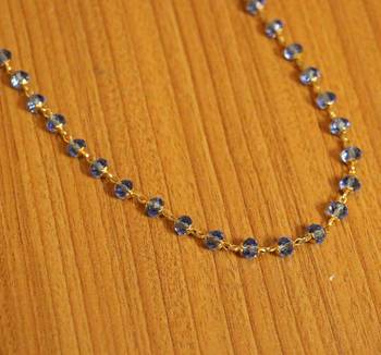 Blue Swarowski Crystal Single Line Necklace Set 2