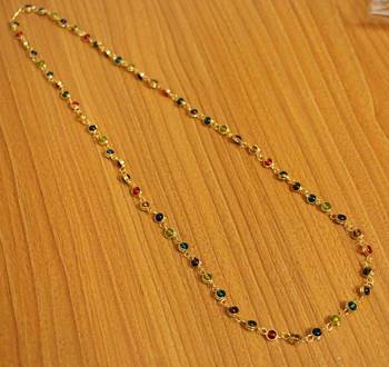 Single Line Multicolour Fine Gold Plated Necklace 1