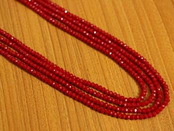 4 Line Ruby Colour Multi String Necklace 2