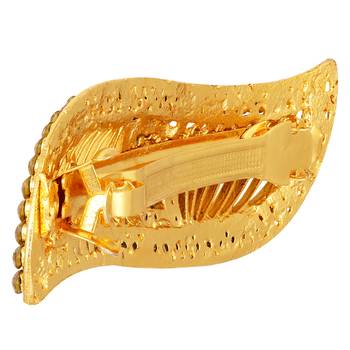 Gold diamond hair clip 2