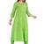 Parrot Green Color Cotton Fabric Embroidery And Weave Kurti For Women